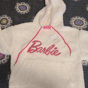 White Barbie sherpa pullover (sz Small)